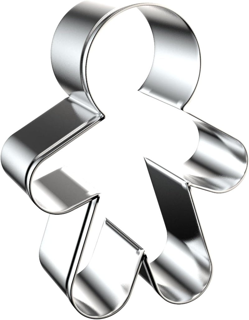 QAAQS Gingerbread Man Cookie Cutters Shapes Set for Christmas Baking with Assorted Sizes - 5 inch, 4 inch, 3 inch, 2 inch - Stainless Steel - Image 4